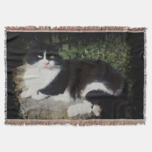 Queen of the Garden Cat Throw Blanket