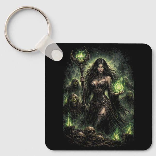 Queen of the Green Flame Key Ring (Front)