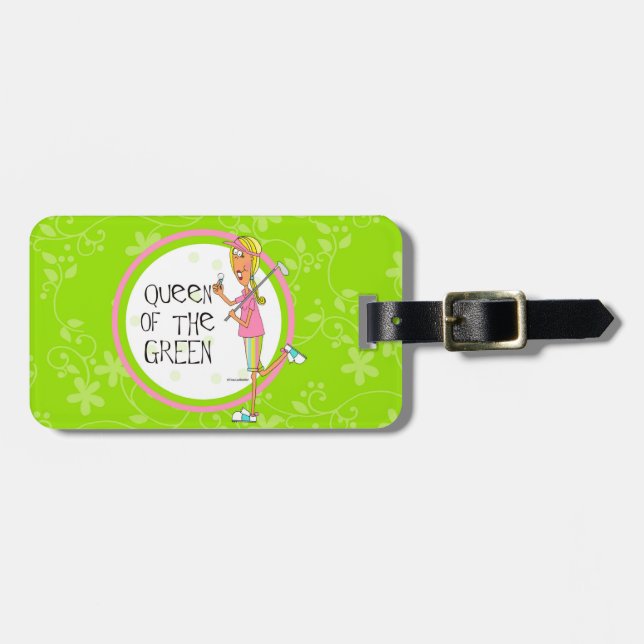 Queen of the Green golf bag tag (Front Horizontal)