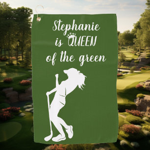 Queen Of the Green Golf Golfing for Her Golf Towel