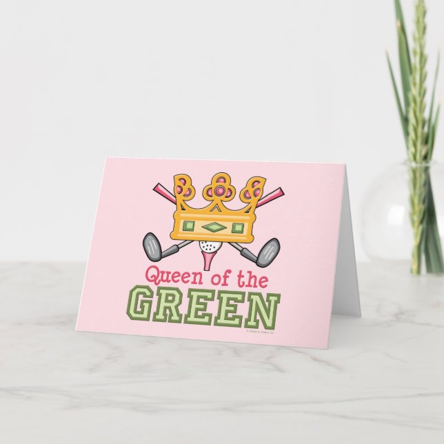 Queen of the Green Golf Greeting Card (Front)