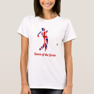 Queen of the Green   Union Jack Flag Golf Player T-Shirt