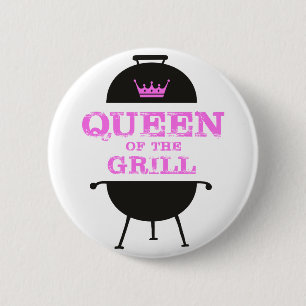 Queen Of The Grill, Pink Crown Pink 6 Cm Round Badge