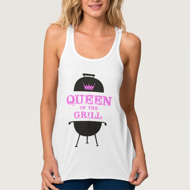 Queen Of The Grill, Pink Crown Pink Singlet (Front)