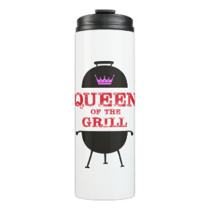 Queen Of The Grill, Pink Crown Red Thermal Tumbler