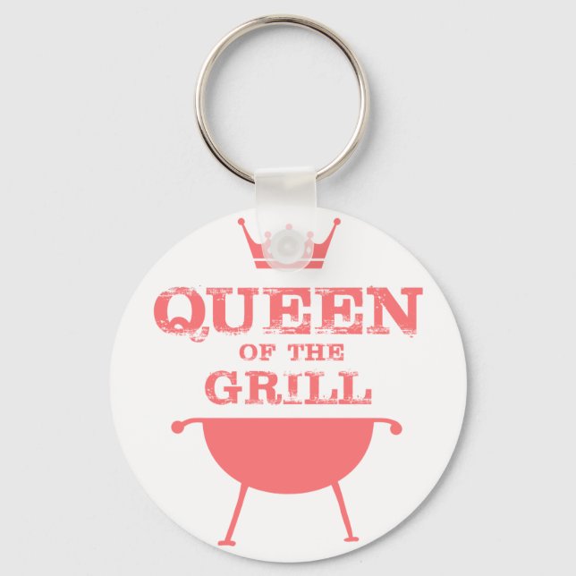 Queen Of The Grill, Pink Key Ring (Front)