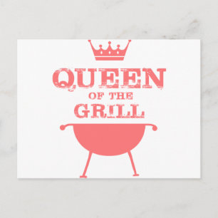 Queen Of The Grill, Pink Postcard