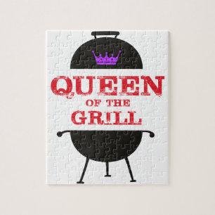 Queen Of The Grill, Purple Crown Red Jigsaw Puzzle