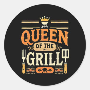 Queen Of The Grill Smoked Byrbecue Meat Bbq 1  Classic Round Sticker