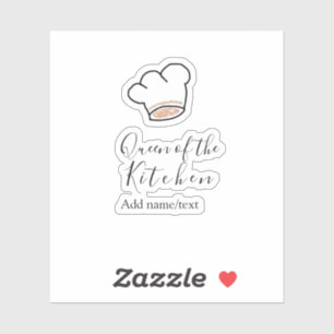 Queen of the kitchen chef cooking add name crown 