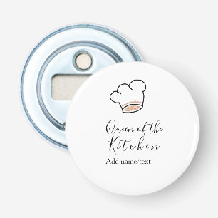 Queen of the kitchen chef cooking add name crown bottle opener