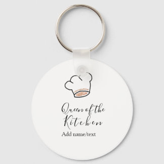 Queen of the kitchen chef cooking add name crown  key ring
