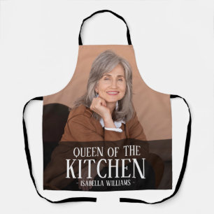 Queen of the Kitchen Editable Photo Name Design Apron