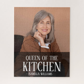 Queen of the Kitchen Editable Photo Name Design Jigsaw Puzzle