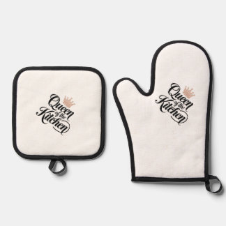 Queen of the Kitchen - Elegant  Oven Mitt & Pot Holder Set
