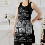 Queen of the Kitchen Mum Photo Collage Apron<br><div class="desc">Celebrate mum's indomitable spirit and unending love with our elegant Mother's Day apron. Featuring the heartwarming visages of her children, dual messages of love and appreciation, and a customisable design, this apron is more than just a protective garment — it's a testament to her role as the 'Queen of the...</div>