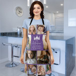 Queen of the Kitchen Photo Collage Apron<br><div class="desc">Embrace the joy of cooking with our modern photo collage purple apron, a perfect blend of style and sentimentality. Fully customisable with your cherished photos, this apron boasts the endearing words, 'Queen of the kitchen'. Accented with a crown to signify your culinary kingdom, it also features a heart-warming quote, 'the...</div>