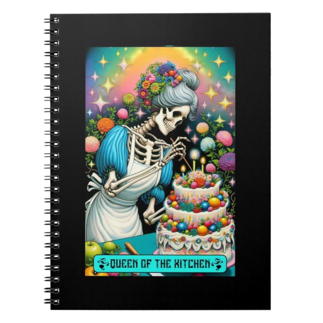 Queen of the Kitchen Tarot Card Spiral Notebook (Front)