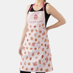 Queen of the Kitchen Tea Party Crown Pattern Apron