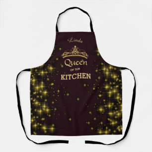 Queen of the Kitchen with a Tiara and Stars Apron