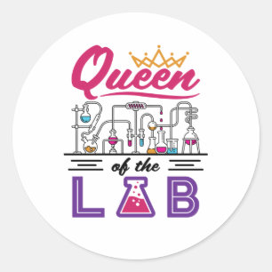 Queen of the Lab Laboratory Technician Scientist Classic Round Sticker