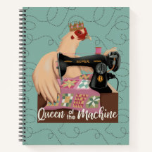 Queen of the Machine Chicken Spiral Notebook