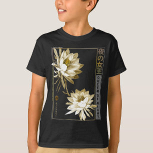 Queen Of The Night Moonflower Ephyllum Japanese Fl T-Shirt