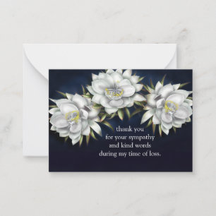 Queen Of The Night White Flower Thank You Card