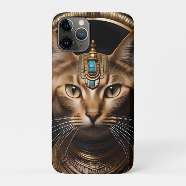 Queen of the Nile: Cleopatra the Cat in Headdress Case-Mate iPhone Case (Back)