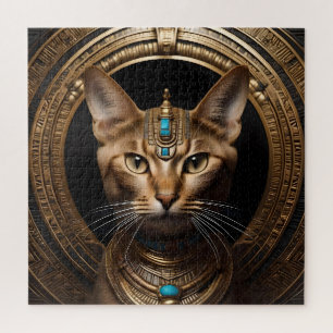 Queen of the Nile: Cleopatra the Cat in Headdress Jigsaw Puzzle