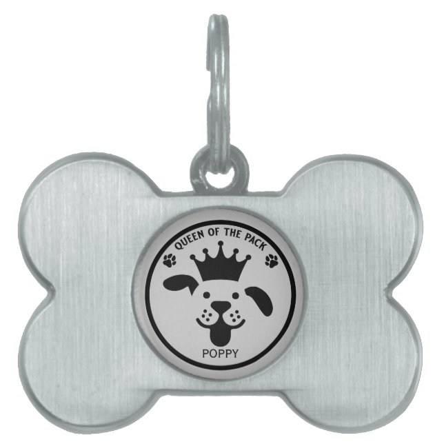 Queen Of The Pack Dog Pet ID Tag (Front)