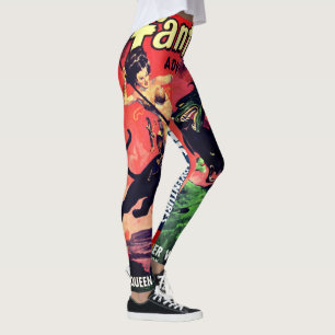 Queen of the Panther World:  Fantasy Pulp Fiction Leggings