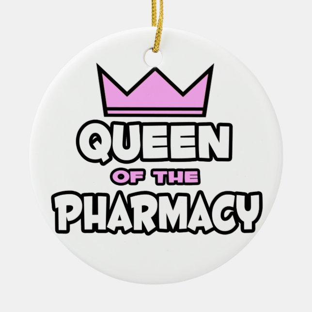 Queen of The Pharmacy Ceramic Tree Decoration (Front)