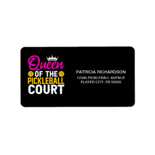 Queen of the Pickleball Court Address Label