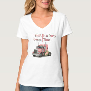 Queen of the Road Birthday Female Truck Driver T-Shirt
