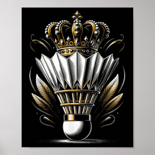 Queen Of The Shuttle Badminton Funny Graphic Tees  Poster