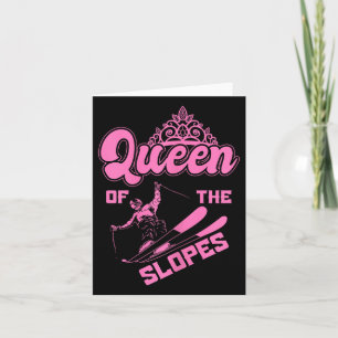 Queen Of The Slopes Skiing Winter Sports Mountains Card