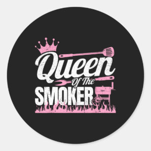 Queen Of The Smoker Grill Women Beef Brisket Smoki Classic Round Sticker