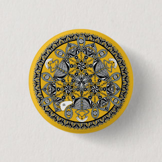 Queen Of The Snakes (hand-drawn monochrome) 3 Cm Round Badge