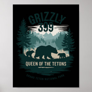 Queen Of The Tetons Grizzly 9 Bear Lovers National Poster