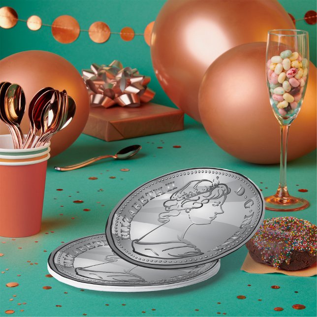 Queen On A Coin Paper Plate (Creator Uploaded)