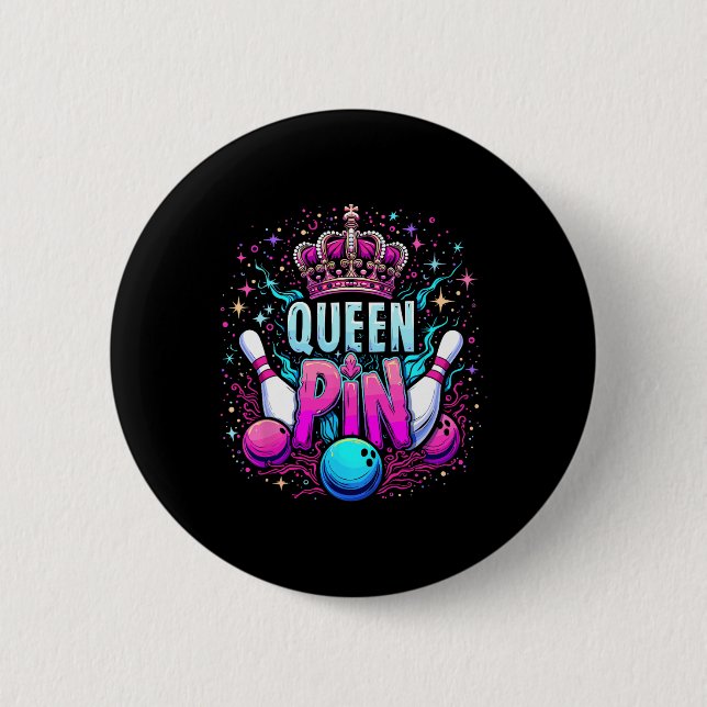 Queen Pin Shirt Bowler Bowling League For Bowling  (Front)