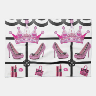 queen pink kitchen towel