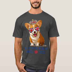 Queen Platinum Jubilee Corgi with Crown 2022 Briti T-Shirt