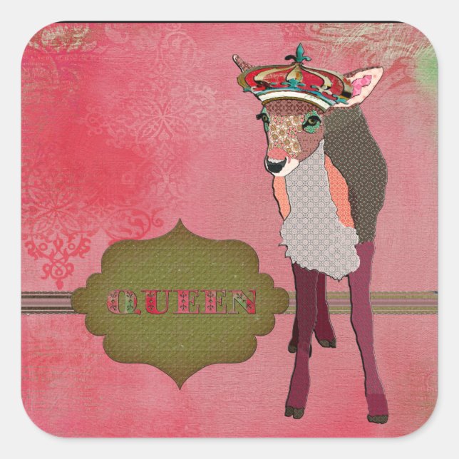 Queen Pretty Pink Fawn Sticker (Front)