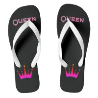 Queen Printed Text with Lovely Crown Image-Sandals