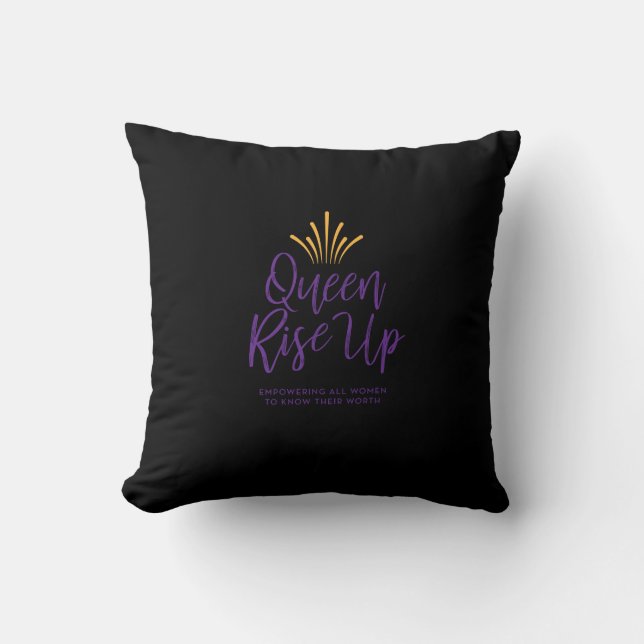 Queen Rise Up Throw Pillow (Front)