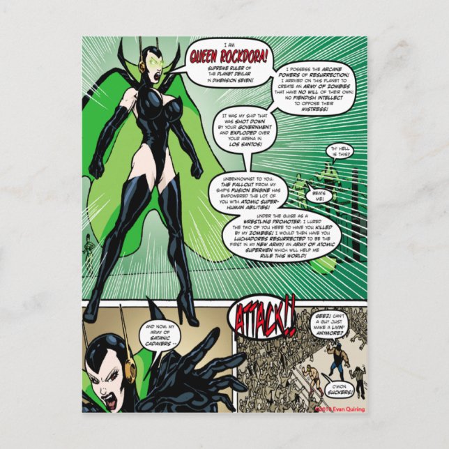 Queen Rockdora postcard (Front)