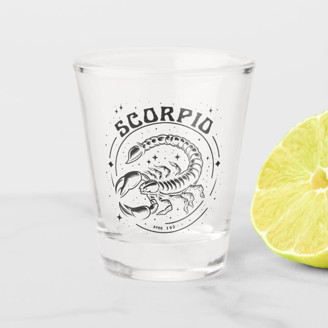Queen Scorpio Zodiac Star Sign Horoscope Birthday  Shot Glass (Front)