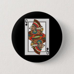 Queen Spades African American Card Halloween Gift  6 Cm Round Badge